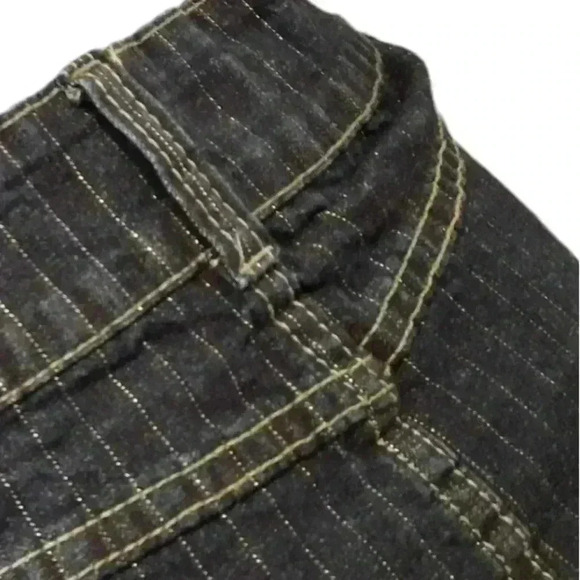 Bongo Vintage Pinstripe Denim Pencil  Mini Skirt Size 5 - Picture 12 of 14